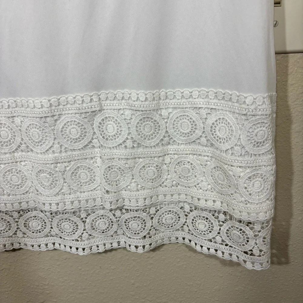 Down East White Lace Trim Skirt Extender Slip Size XXL